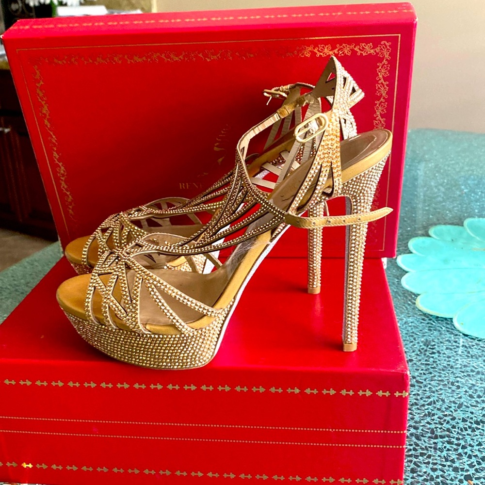 Sparkly rhinestone shoes with original box